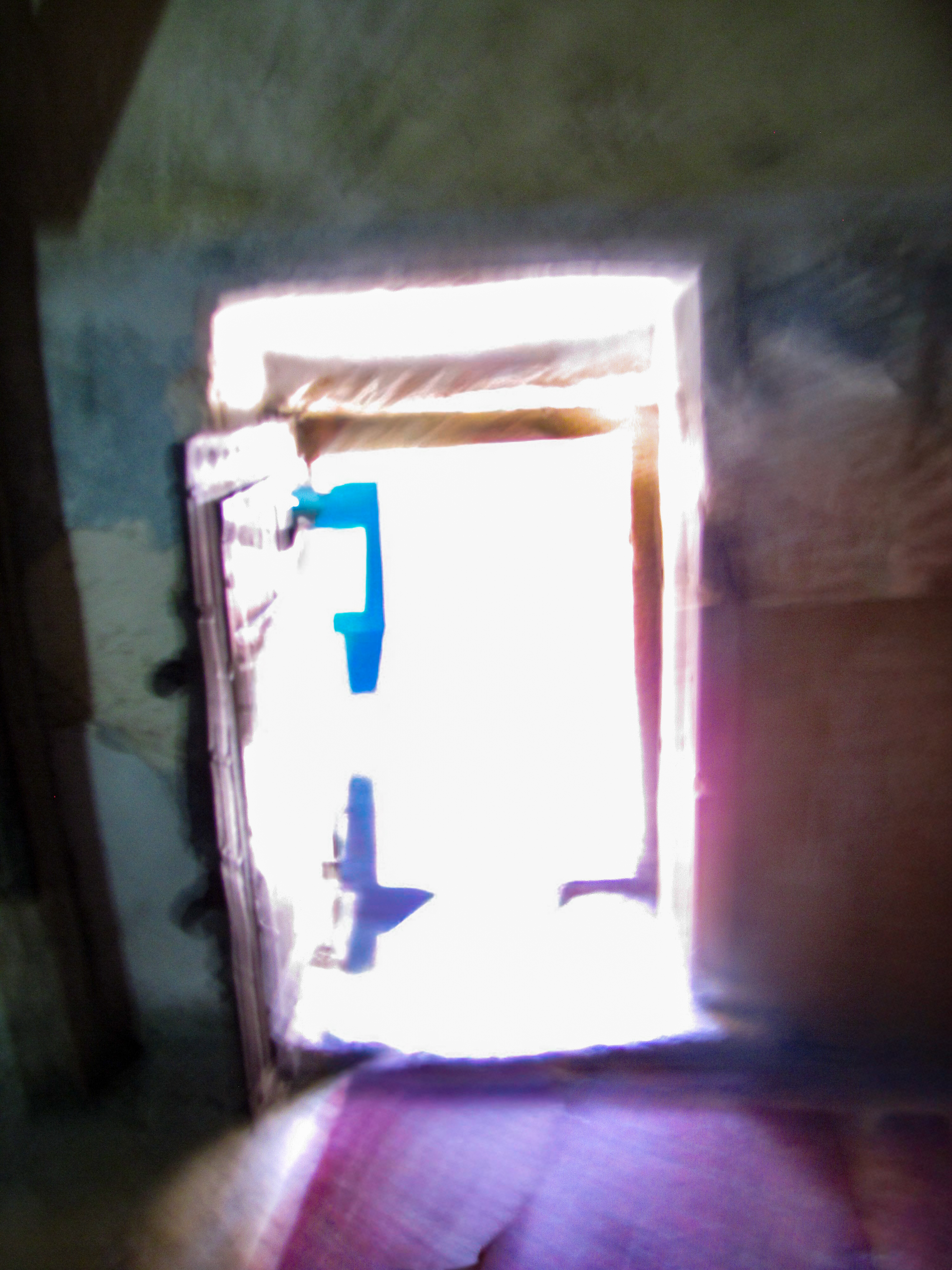 Inside the small 4 foot by 2 foot entrance to the Church of the Nativity